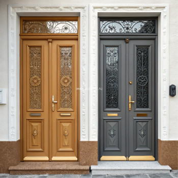 Входная стальная дверь в частный дом светло-коричневая со стеклом, цена 13 250  руб. Входная стальная дверь в частный дом светло-коричневая со стеклом, цена 13 250  руб.